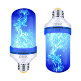 OMK - Blue Flame Christmas Decor LED Flame Effect Light Bulbs - Newest Upgraded 4 Modes Fire Simulated Lamps - Christmas Gifts, Party, Indoor/Outdoor Decoration Lights (Blue 2)