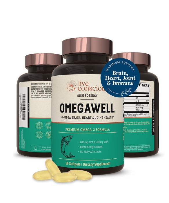 OmegaWell Fish Oil Softgels – 2000 mg Omega-3 Blend