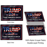 Trump 2024 Flag, 3x5 Feet Trump Flag 2024 Take American Back with 4 Pcs Trump 2024 Sticker, 3 Ply Double Sided Trump 2024 Flag with Brass Buttonhole Trump Flag for Outdoor Room (Black)