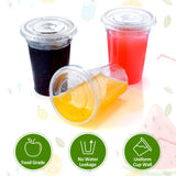 Eupako 9 oz Plastic Cups with Lids 100 Sets, Disposable Clear Cups with Lids, Cold Drink Containers for Beverage, Parfait, Smoothie