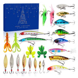 Fishing Advent Calendar 2023 Blind Box for Adults, 24 Days Fishing Lure Set, Christmas Surprise Gift for Adult Men Fishing Lovers, Suitable for Freshwater and Saltwater