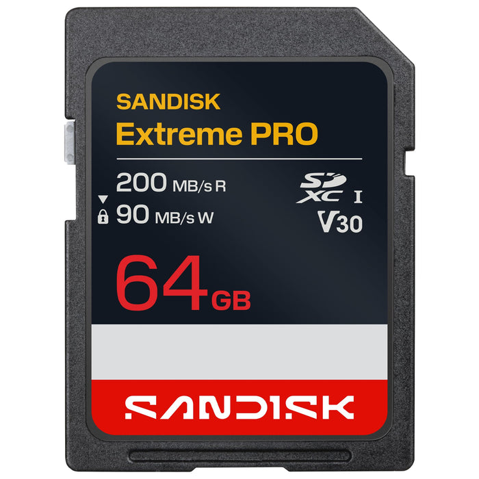SANDISK 64GB Extreme PRO SD Memory Card, Up to 200MB/s Read Speeds, UHS-I
