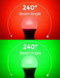 Red and Green Light Bulbs 【4 Pack 】, A19 LED Christmas Light Bulbs, 9W E26 Red Light Bulbs Green Light Bulbs 720LM Red Bulbs Green Bulb Outdoor for Halloween Christmas Lighting, Porch, Non-Dimmable