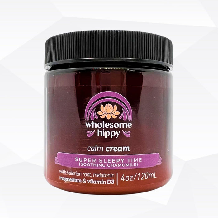 Wholesome Hippy Naturals Calm Cream with magnesium 4oz – Super sleepy Time (Chamomile)