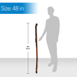 RMS Natural Wood Walking Stick - 48 Inch Handcrafted Wooden Hiking Stick - Assisting Men or Women with Disability or Limited Mobility (Rain Drop Handle, 48 Inch)
