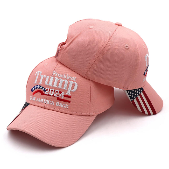 Trump Merchandise Trump Hat 2024 for President MAGA Hat Make America Great Again with USA Flag Cap Donald Trump Gifts Pink