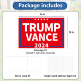 Probsin Trump Vance 2024 Yard Sign Double Sided 16" x 24" President Trump Vice President Vance MAGA Signs Voted for Trump Vance Outdoor Decorations for Lawn, Garden, Window, Party Supplies (Red)