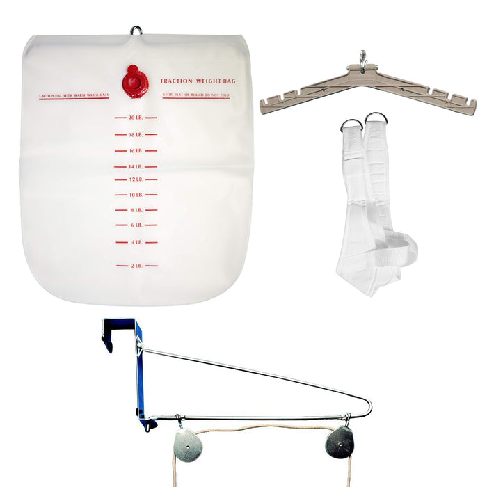 OTC Cervical Traction Kit, Neck Pain Relief, Vertebrae Disk Herniation, Complete Over Door Setup