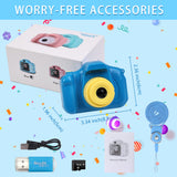 Rindol Kids Selfie Camera Toys for 3 4 5 6 Year Old Boys, Portable Digital Cameras for Toddler Christmas Birthday Gifts for Boy Age 4-8 with 16GB SD Card-Navy Blue