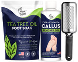 Tea Tree Foot Soak, Callus Remover Gel - Extra Strength Callus Remover Gel & Foot Soak With Epsom Salts For Calluses, Dry Cracked Heels, Toenail Fungus & Odor - Pedicure for Tired Feet