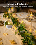 Homemory Rechargeable Tea Lights Flameless Candles with Remote Timer, Battery Operated LED Tealight Candles, USB Candles for Wedding Table Centerpiece Reception Banquet Christmas Halloween, 6-Pack