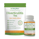CALMING BLENDS Diverticulitis Tea and Probiotic (40 Billion CFU per Serving, 60 Capsules) Supports Digestive Health