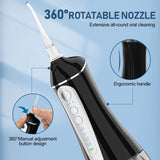 Water Dental flosser for Teeth Cleaning - Rechargeable Cordless Oral Irrigator 4 Modes 6 Tips IPX 7 Waterproof Portable Teeth Cleaner Pick for Home Trave