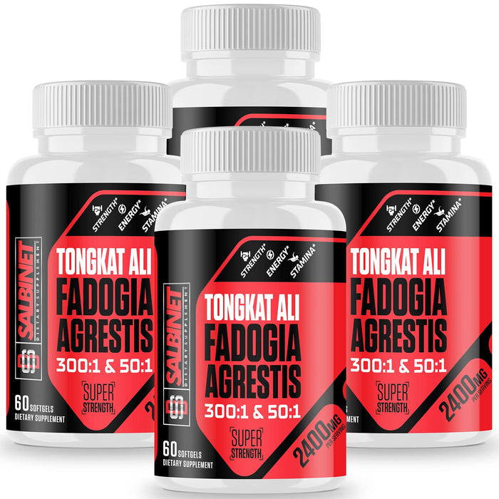2400mg Fadogia Agrestis Tongkat Ali Supplements - Third Party Tested - 1400mg Fadogia Agrestis & 1000mg Tongkat Ali, Maximum Strength, Muscle Mass & Athletic Performance, 4 Packs