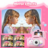 Goopow Kids Selfie Camera Toys for Girls Age 3-9, Digital Video Camera Toy with Protective Cover,Christmas Birthday Festival Gifts for 3-9 Year Old Girls Boys- 32GB SD Card Included (DC-H21-PINK)