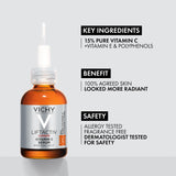 Vichy Radiance Duo - Skin Care Set with Vitamin C Serum & B3 Niacinamide Serum for Dark Spots & Wrinkles