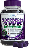 Elderberry Gummies | Elderberry with Zinc and Vitamin C for Adults | 100mg | Kids Immune Support Black Sambucus Elderberry Gummy Adult and Children Vegan Immunity Gummies Non-GMO All Natural 60 Count
