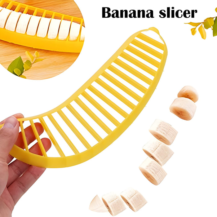 Guyuyii Banana Cutter Slicer - Quick, Safe, and Even Slices for Fruit Salads and Snacks - A Must-Have Kitchen Gadget for Kids, Adults, Elderly, and Healthy Eaters