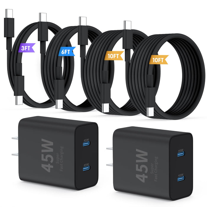 QZIIW Super Fast Samsung Charger Type C,45W Dual Port USB C Fast Charger