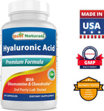 Best Naturals Hyaluronic Acid 100 mg 60 Capsules - Support Healthy Joints and Youthful Skin