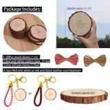 SENMUT Wood Slices 30 Pcs 3.1-3.6inch Natural Rounds Unfinished Wooden Circles Christmas Wood Ornaments for Crafts Wood Kit Predrilled with Hole Wood Coasters, Craft Supplies for DIY and Painting