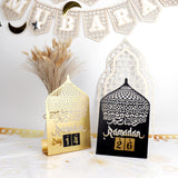 Ramadan Advent Calendar 2024 Metal DIY Countdown Calendars Eid Decorations for Home Ramadan Ornament Kids Black