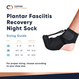 Copper Compression Plantar Fasciitis Night Sock. Soft Foot Stretching Boot for Foot Pain and Metatarsalgia. Recovery While You Rest and Sleep. Dorsal Support to Help Flex Your Right or Left Foot.