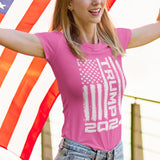 shop4ever Trump Flag 2024 Women's T-Shirt Medium Azalea Pink