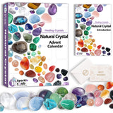 SparklexLab Advent Calendar 2024 - Crystal Advent Calendar for Adults Teens Girls Boys with 24 Gemstones to Open Each Day - Natural Mineral & Crystal for Learning