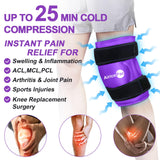 AiricePac 2 Ice Pack for Knee Pain Relief, Reusable Gel Ice Wrap for Injuries, Swelling, Knee Replacement Surgery, Cold Compress Therapy for Arthritis, Meniscus Tear and ACL, Purple