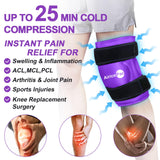 AiricePac Ice Pack for Knee Pain Relief, Reusable Gel Ice Wrap for Injuries, Swelling, Knee Replacement Surgery, Cold Compress Therapy for Arthritis, Meniscus Tear and ACL, Purple