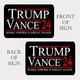 Trump JD Vance 2024 Yard Sign With H Stake Double Sided For President Donald Trump Republican Conservative Black