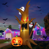 Danxilu 9FT Halloween Inflatables Tree with Grim Reaper Outdoor Decorations, Inflatable Halloween Ghostly Tree with Pumpkin Built-in LEDs Blow Up Yard Decoration for Holiday Outside Lawn Party Patio