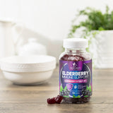 Sambucus Elderberry Gummies – Super Concentrated 35:1 Extract, 120 Count – Vitamin Supplement for Adults, Teens, and Kids – Non-GMO, Gluten-Free