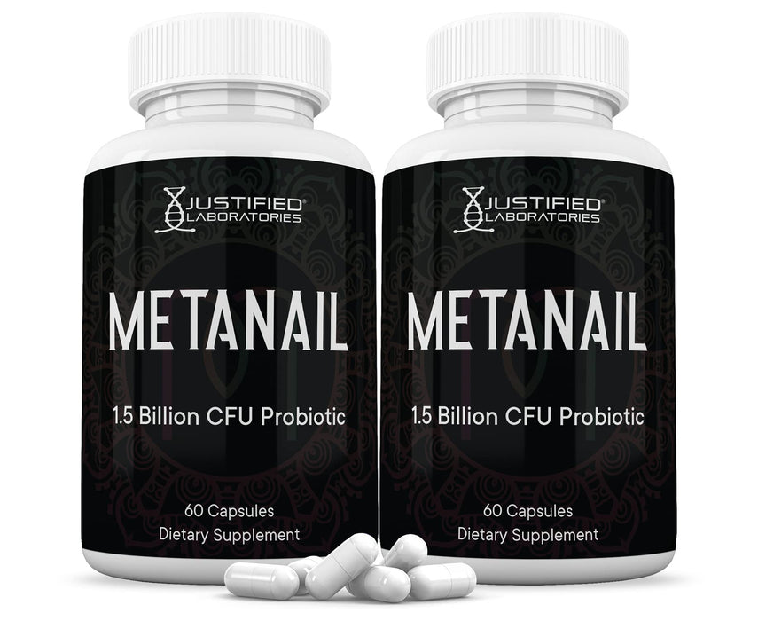 Justified Laboratories (2 Pack) Metanail 1.5 Billion CFU Probiotic Nail Support 120 Capsules