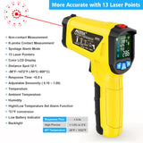 MESTEK Infrared Thermometer Gun, Digital Temperature Gun -58℉~1472℉ IR Laser Thermometer Temp Gun for Cooking/Pizza Oven/Freezer with Food Thermometer Alarm Function Adjustable Emissivity & Humidity