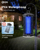 Bug Zapper, Mosquito Fly Zapper Outdoor w/LED Light, Plug in Electric Mosquito Fly Traps Killer -Easy to Hang for Home, Patio, Backyard（Black