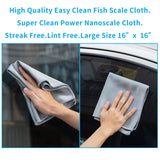 Nanoscale Cleaning Cloth,Easy Clean Fish Scale Microfiber Glass Cleaning Cloths Streak Free for Window Car Mirrors Windshield Lint Free Microfiber Polishing Cleaning All-Purpose Towel Pack of 6(Green)