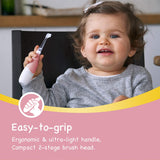 Papablic BabyHandy 2-Stage Sonic Electric Toothbrush for Babies and Toddlers Ages 0-3 Years, Pink