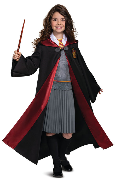 Harry Potter Hermione Granger Deluxe Girls Costume, Black & Red, Kids Size Medium (7-8)