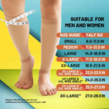 EVOPLECI 20-30mmHg Black Calf Compression Sleeve Men and Women Wide Calf Sleeve Brace Compression Socks for Leg Support Shin Splint Pain Relief (Skin, Medium)