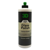 3D Glass Polish - Cerium Oxide Based Polish Helps to Remove Swirls, Scratches, Wiper Marks & Water Spots from Tarnished Car Windows & Glass - Brightens Clarity & Vision 16oz.