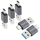 QIANRENON 5Pcs USB 3.1 Male to USB C Male Adapter USB A to USB C Connector 10Gbps, Support OTG Data Synchronization for Smartphone Laptop Tablet Power Bank