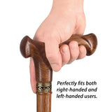 Asterom Walking Cane - Handmade Ergonomic, Canes for Men & Women - Wooden Cane, Walking Sticks for Seniors, Unique, Wood Canes (Caramel, 33 Inch)