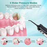 Cordless Water Dental Flosser Teeth Cleaner with Tips Case, INSMART Professional 300ML Tank DIY Mode USB Rechargeable Oral Irrigator for Home and Travel, IPX7 Waterproof 4 Modes Irrigate for Oral Care