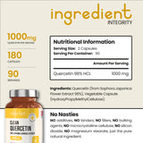 Quercetin Supplement, 180 Capsules, Quercetin 1000mg Daily (x2 Capsules Quercetin 500mg), Bio Quercetin Dihydrate Powder, Quercetin Antioxidant Supplements, VitaBright Flavonoids Supplements