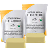 Mary Tylor Naturals Organic Cocoa Butter 2 lb — USDA Certified Raw Unrefined, Non-Deodorized, Rich In Antioxidants — for DIY Recipes, Lip Balms, Lotions, Creams