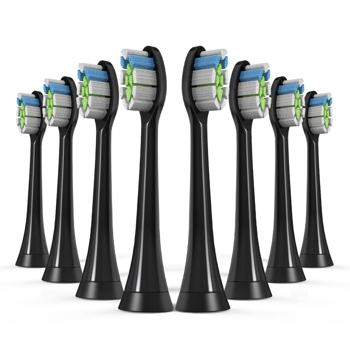 Keosaa Replacement Toothbrush Heads Compatible with Philips Sonicare Electric Toothbrush, Whitening Teeth for Philips Sonicare Replacement Heads, 8 Pack, Black(Whitening Series)