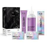IGK Permanent Color Kit VOLCANIC - Purest Black 1NA | Easy Application + Strengthen + Shine | Vegan + Cruelty Free + Ammonia Free | 4.75 Oz