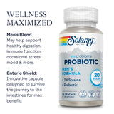 SOLARAY Mycrobiome Probiotic Men’s Formula, Probiotics for Men, Gut Health, Digestion, Immune Function & More, 20 Billion CFU Mens Probiotic, 24 Strains Plus Prebiotic, 30 Servings, 30 VegCaps